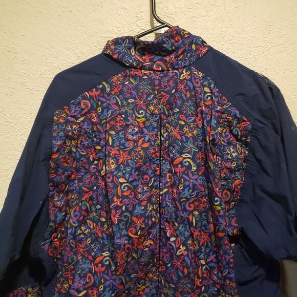 Vintage Women’s Nike Floral AOP Windbreaker 90s  Full Zip RARE Over-sized 6/8 - Picture 6 of 9